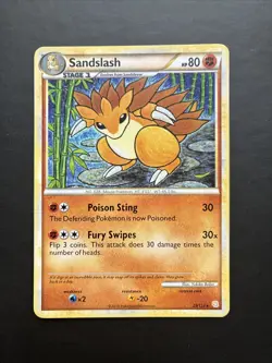 Pokemon TCG Sandslash Heartgold Soulsilver 29/123 Rare LP - Image 1