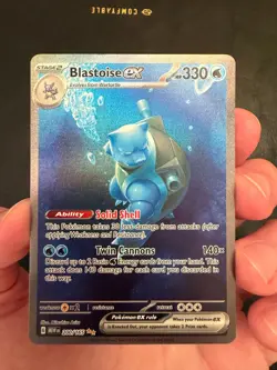 Pokemon 151 Blastoise ex 200/165 SIR Special Illustration Rare Near Mint - Image 3
