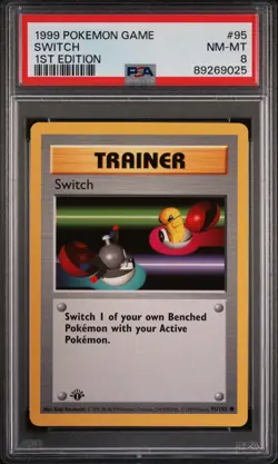 Pokemon Card Switch 95/102 1st Edition PSA 8 Shadowless Base Set - Image 1