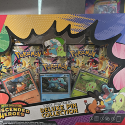 Pokemon TCG Mega Evolution Ascended Heroes First Partners Pin Box 3 Cards - Image 1