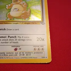 Kangaskhan 5/64 Holo Rare Jungle Pokemon MP - Image 5