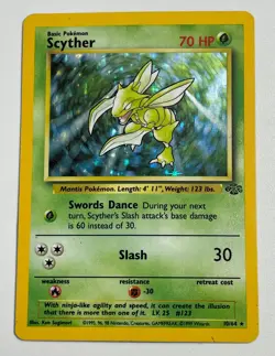 **** Pokemon Scyther 10/64 Jungle Holo Rare Unlimited HP - Image 1