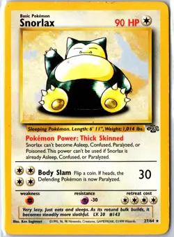Snorlax 27/64 Rare Jungle Pokemon Unlimited Heavily Played - Image 1