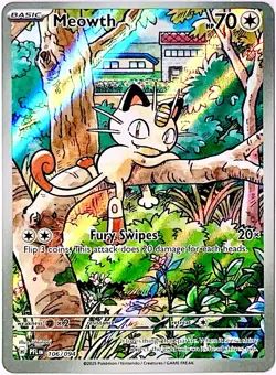 Meowth 106/094 Illustration Rare Pokemon Card TCG 2025 Phantasmal Flames NM+ - Image 1