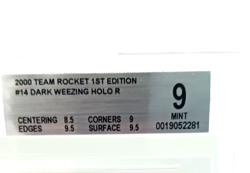 2000 Pokemon Team Rocket's 1st Edition Rare Holo Card Dark Weezing BGS 9 Mint - Image 3