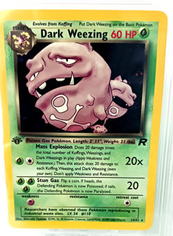 2000 Pokemon Team Rocket's 1st Edition Rare Holo Card Dark Weezing BGS 9 Mint - Image 5