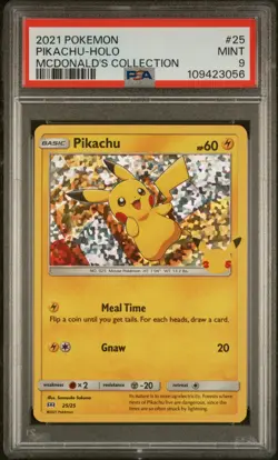 2021 POKEMON MCDONALD'S COLLECTION #25 PIKACHU-HOLO PSA 9 - Image 1