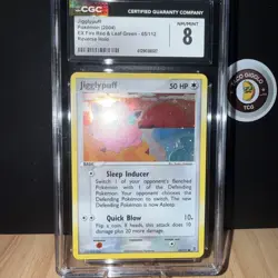 2004 Pokemon EX Fire Red & Leaf Green Jigglypuff #65/112 - CGC 8 - Reverse Holo! - Image 3
