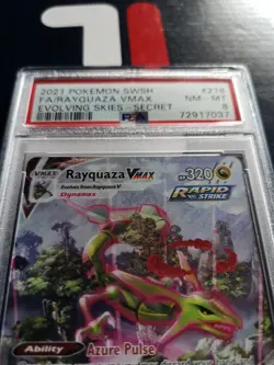 Pokemon Swsh alt art holo Evolving skies Rayquaza Vmax Eng PSA8 NM-MT - Image 5