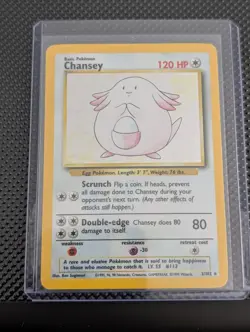Pokemon Chansey 3/102 Base Set Holo Rare Unlimited NM/LP Condition - Image 1