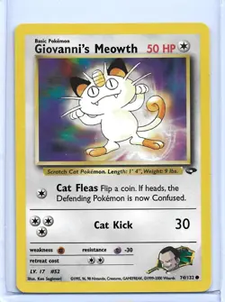 Giovanni's Meowth 74/132 Gym Challenge Set Pokemon Card - Near Mint - Image 1