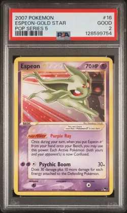 2007 POKEMON POP SERIES 5 #16 ESPEON-GOLD STAR PSA 2 - Image 1