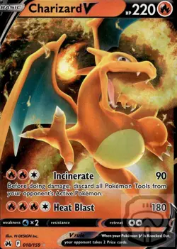 Charizard V 018/159 Holo V Rare Crown Zenith Pokemon Holo NM/M - Image 3