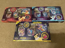 Pokemon Eeveelution Vmax Premium Collection Vaporeon Flareon Jolteon Set of 3 - Image 1