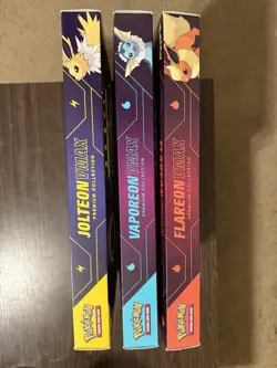 Pokemon Eeveelution Vmax Premium Collection Vaporeon Flareon Jolteon Set of 3 - Image 4