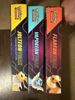 Pokemon Eeveelution Vmax Premium Collection Vaporeon Flareon Jolteon Set of 3 - Image 5