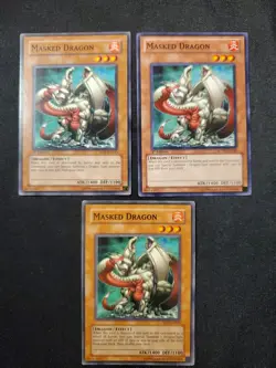 3x Masked Dragon Mixed 1st Edition YuGiOh Sdrl-en013 Sddl-en020 Playset LP - Image 1