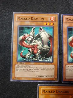 3x Masked Dragon Mixed 1st Edition YuGiOh Sdrl-en013 Sddl-en020 Playset LP - Image 2