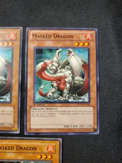 3x Masked Dragon Mixed 1st Edition YuGiOh Sdrl-en013 Sddl-en020 Playset LP - Image 3