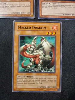 3x Masked Dragon Mixed 1st Edition YuGiOh Sdrl-en013 Sddl-en020 Playset LP - Image 4