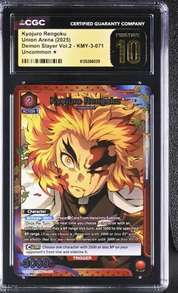 UNION ARENA GRADED Kyojuro Rengoku KMY-3-071 UC 1 STAR PRISTINE 10 CGC ENGLISH - Image 1