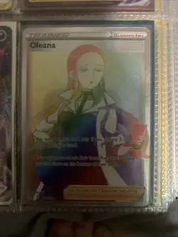 Pokemon TCG Oleana Secret Rare Swsh02: Rebel Clash Holo Card 202/192 - Image 1