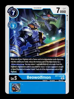 Beowolfman BT7-025 Blue Digimon Card CCG Trading Card - Image 1