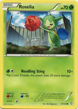 POKEMON CARD ROSELIA 13/124 NO 315 THORN POKEMON TCG CCG - Image 1