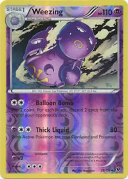 POKEMON CARD REVERSE HOLO WEEZING 28/124 NO 110 POISON GAS POKEMON TCG CCG - Image 1