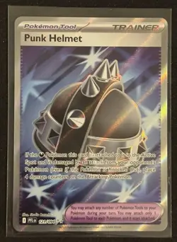 Pokemon Punk Helmet 121/094 Me02: Phantasmal Flames Ultra Rare Holo Trainer - Image 1
