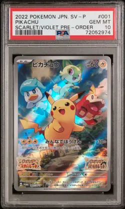 Pikachu 001/SV-P Pokemon Japanese Sv Promo PSA 10 - Image 1