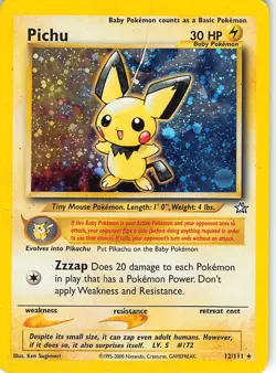 Pichu 12/111 Holo Rare Neo Genesis Pokemon DMG Sugimori - Image 1
