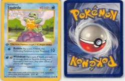 Squirtle 63/102 Common Base Set Shadowless Pokemon 1st Edition HP Arita - Image 3