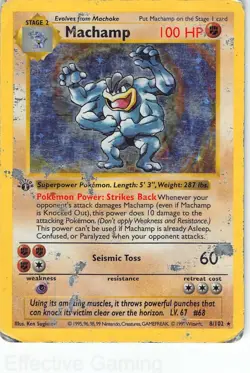 Machamp (Base Set Shadowless) 8/102 Holo Deck Exclusives Pokemon DMG Sugimori - Image 1