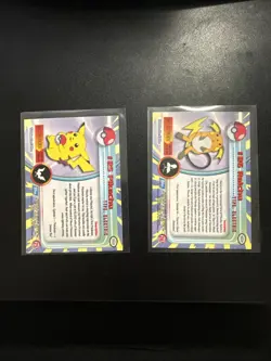 1999 topps Pokemon animated series Pikachu & Raichu holo-foil - Image 2