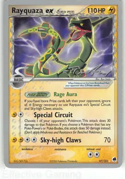 Rayquaza ex (Delta Species) 97/101 Rare World Championship Decks Pokemon LP Ueda - Image 1