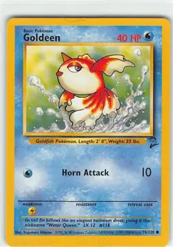 Goldeen 76/130 Common Base Set 2 Pokemon NM Himeno - Image 1