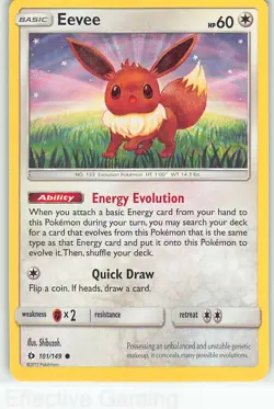 Eevee 101/149 Common SM Base Set Pokemon NM Shibuzoh - Image 1