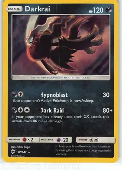 Darkrai 87/147 Holo Rare Burning Shadows Pokemon NM Ariga - Image 1