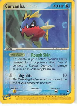 Carvanha 51/109 Common Ruby & Sapphire Pokemon LP Kusajima - Image 1
