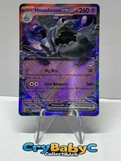 Pokemon Houndstone ex 102/197 Obsidian Flames Scarlet & Violet Double Rare - Image 1