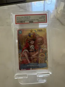 2024 One Piece EN Convention Exclusive Foil #043 Monkey D. Luffy PSA 10 GEM MINT - Image 1