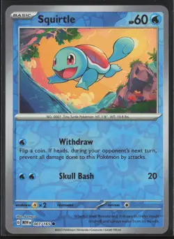 Squirtle Common SV: Scarlet & Violet 151 007/165 NM Pokemon Card Reverse Holo - Image 1