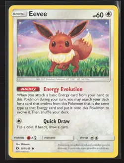 Eevee Common SM Base Set 101/149 NM Pokemon Card - Image 1