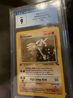 1999 Pokemon TCG Fossil Hitmonlee Holo 1st Edition CGC 9 7/62 Card Stock - Image 4