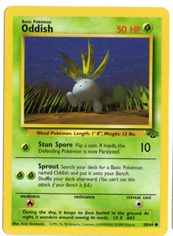 Oddish 58/64 Jungle Set Pokemon Card - Image 1
