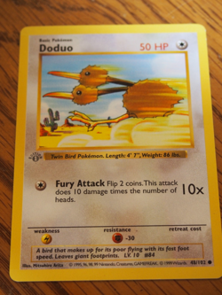 Pokemon 1999 1st Edition Shadowless Base Doduo common card - Image 1