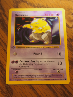 Pokemon 1999 1st Edition Shadowless Base Drowsee common card - Image 1