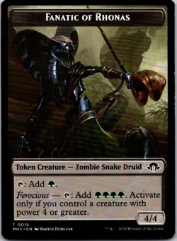 Magic the Gathering Fanatic of Rhonas Token Modern Horizons 3 MTG Free Shipping! - Image 1
