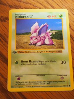 Pokemon 1999 1st Edition Shadowless Base Nidoran common card - Image 1